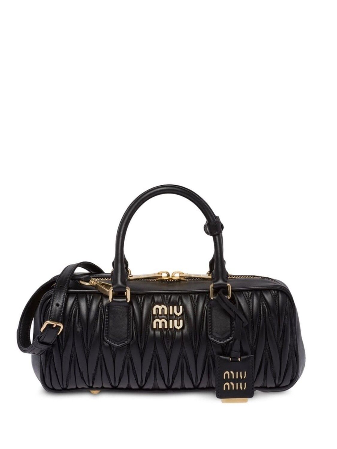 

Стеганая сумка через плечо Miu Miu, черный