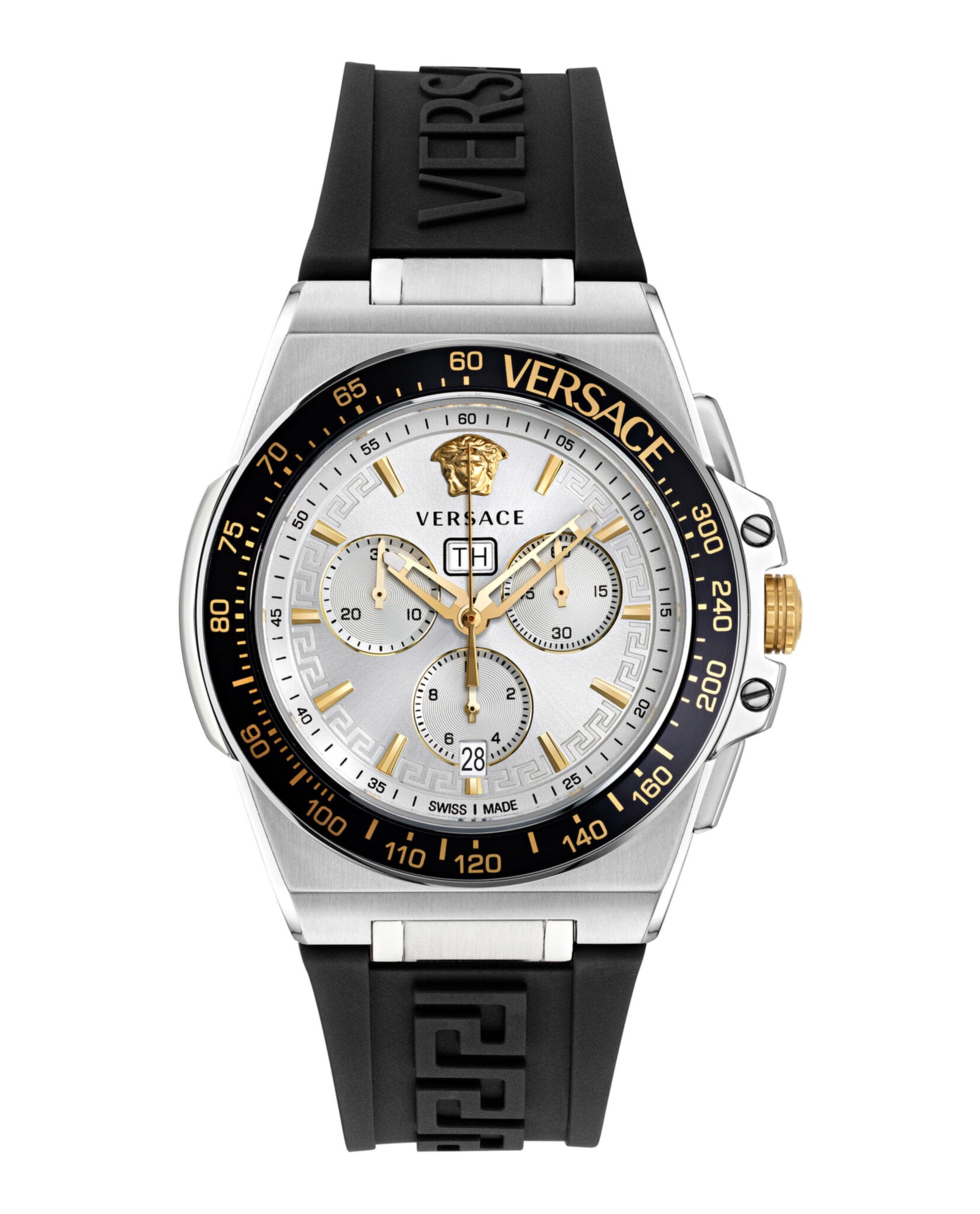 

Силиконовые часы Greca Extreme Chrono Versace, цвет black/stainless steel/silver