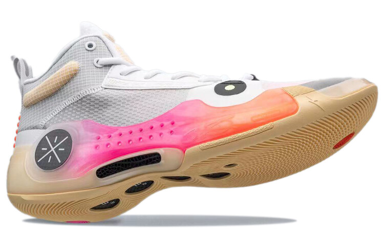 

Кроссовки Li Ning Wow 10 Basketball, белый/розовый/бежевый