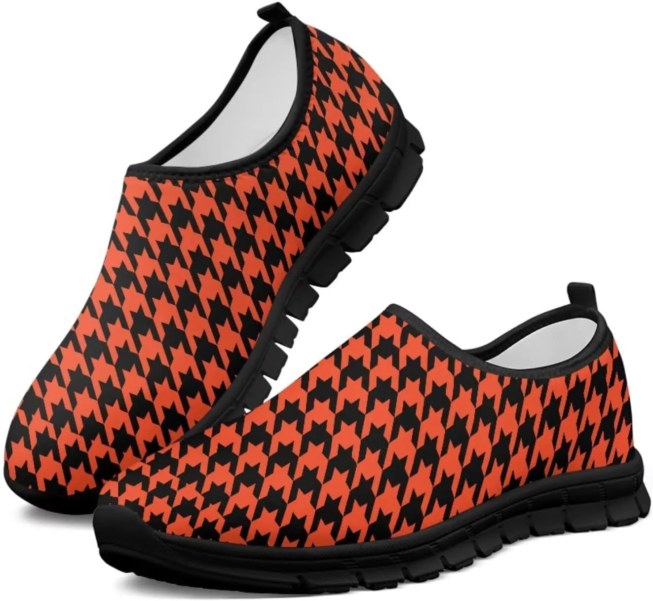 Женские кроссовки Howilath Slip on, дышащие повседневные лоферы для бега, удобная обувь без шнурков с противоскользящей подошвой, оранжевый