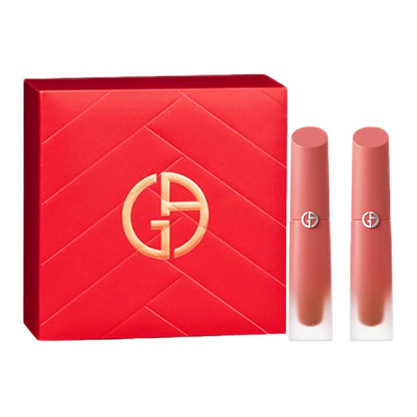 GIORGIO ARMANI AMANI Nude Brown Box Помада-блеск матовый легко растушевывается 4мл+4мл/4мл+6,5мл — фото 2