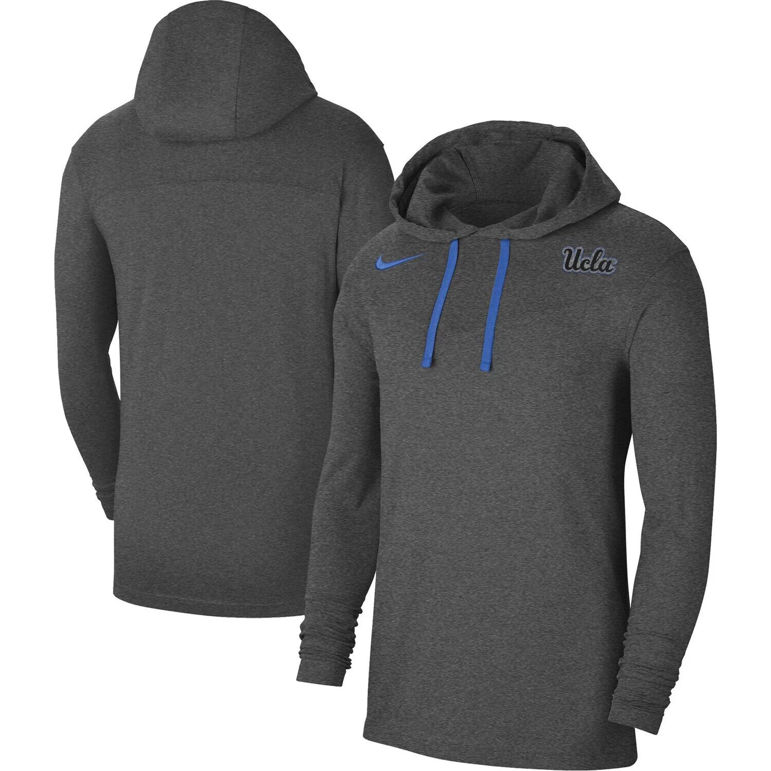 

Мужская темно-серая футболка с капюшоном UCLA Bruins Off-Field Performance с длинными рукавами Nike, Серый, Мужская темно-серая футболка с капюшоном UCLA Bruins Off-Field Performance с длинными рукавами Nike