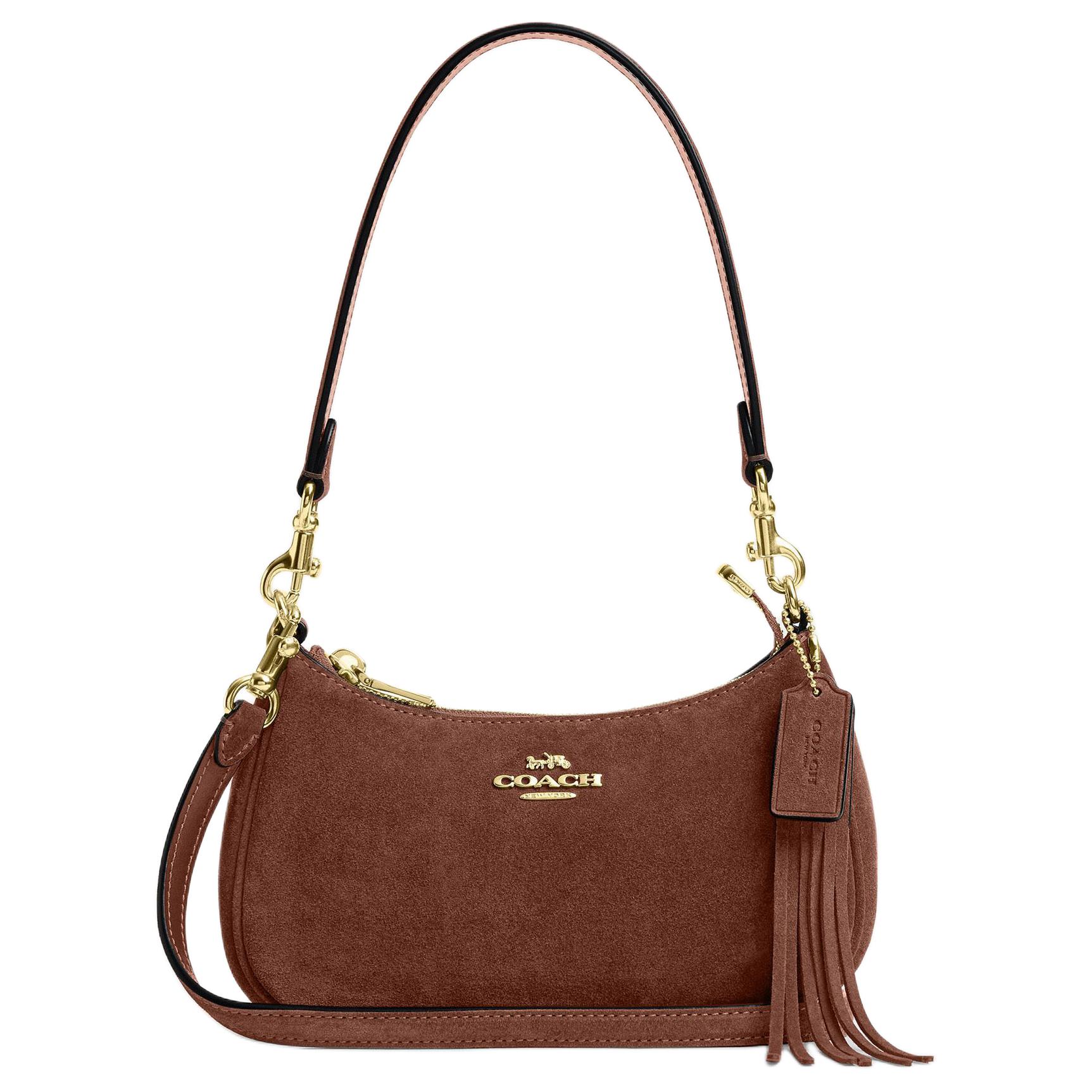 

COACH Миниатюрная женская сумка через плечо из телячьей кожи винтажного коричневого цвета
