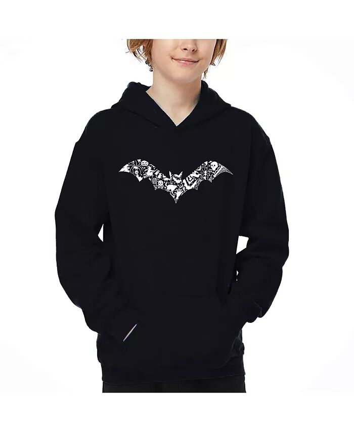 

Толстовка с капюшоном Boys Bat Pics Word Art LA Pop Art, черный