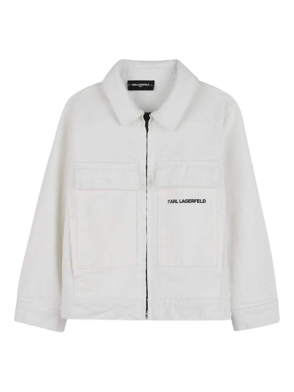 

Джинсовая куртка с логотипом на кармане Karl Lagerfeld Kids, белый