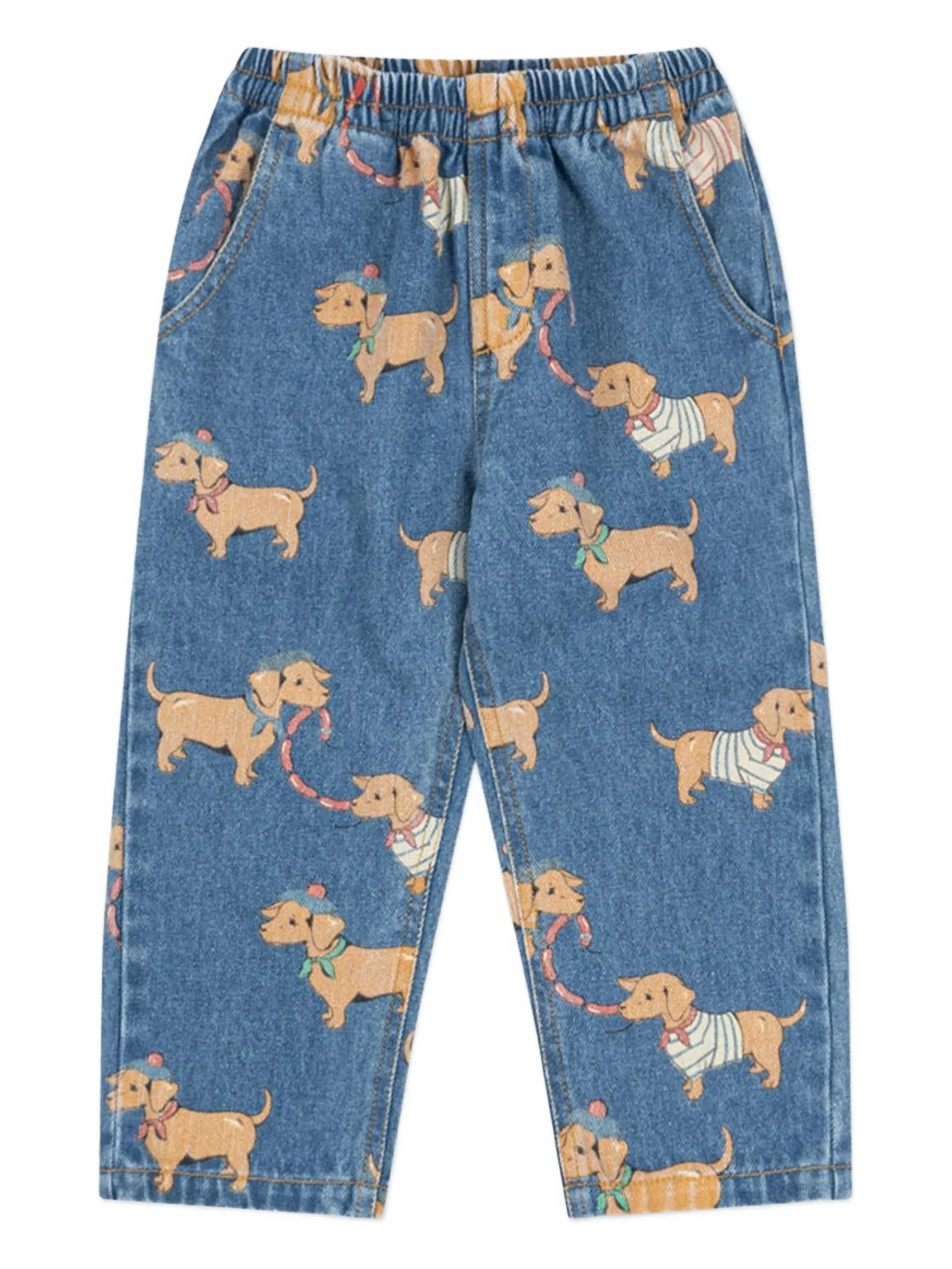 

Эластичные брюки с собачьим принтом Konges Sløjd, синий