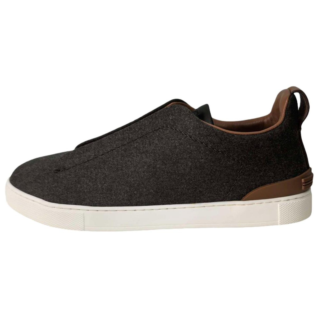 

Ermenegildo Zegna Низкие кроссовки для скейтбординга Zegna Triple Stitch, устойчивые к истиранию, мужские, серо-коричневые