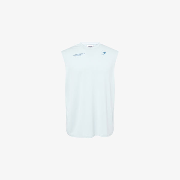 

Клубный оверсайз топ с принтом из текста Gymshark, синий