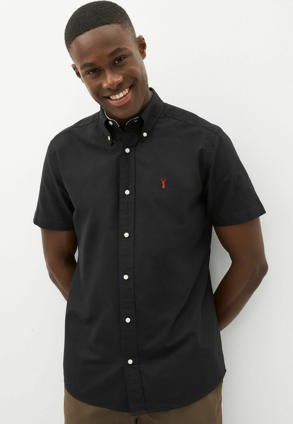 

Рубашка SHORT SLEEVE OXFORD Next, цвет black
