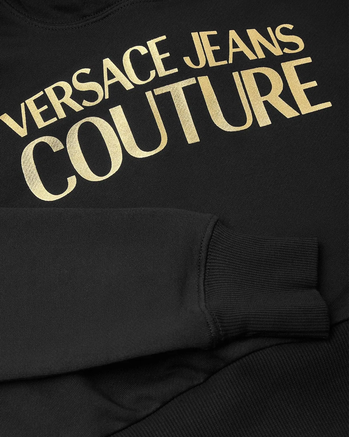Укороченное худи с логотипом VERSACE, черный — фото 4
