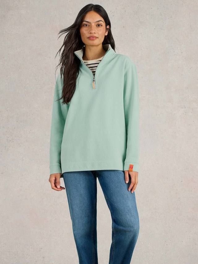 

Пике свитер с принтом и молнией до половины White Stuff, Light Blue