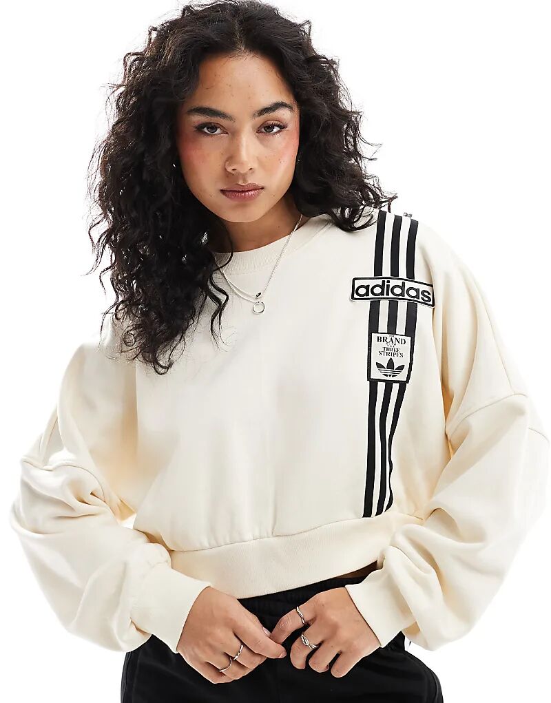 

Укороченная толстовка Adibreak белого цвета adidas Originals
