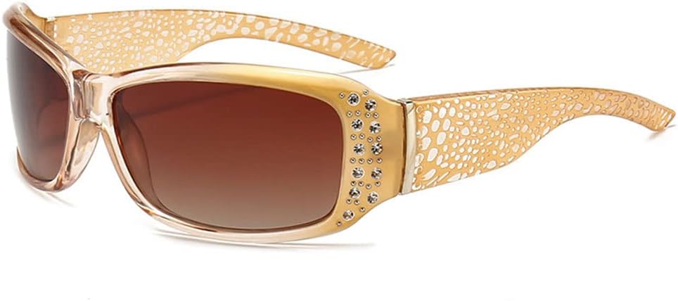 

Женские поляризованные солнцезащитные очки, женские очки для вождения и вечеринок, модные женские блестящие солнцезащитные очки для женщин с защитой от УФ-излучения UV400 Generic, Champagne