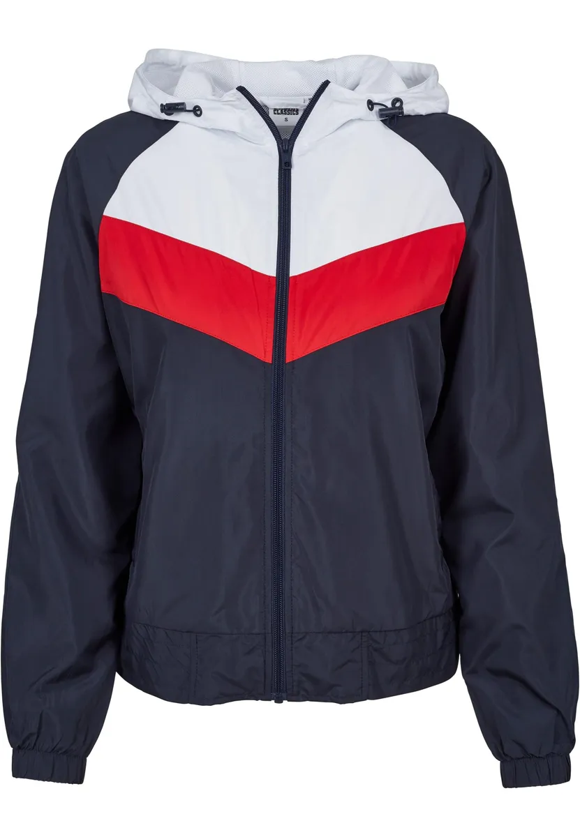 

Анорак URBAN CLASSICS " Urban Classics Women's Ladies 3-Tone Windbreaker" (1 шт.), с капюшоном, белый