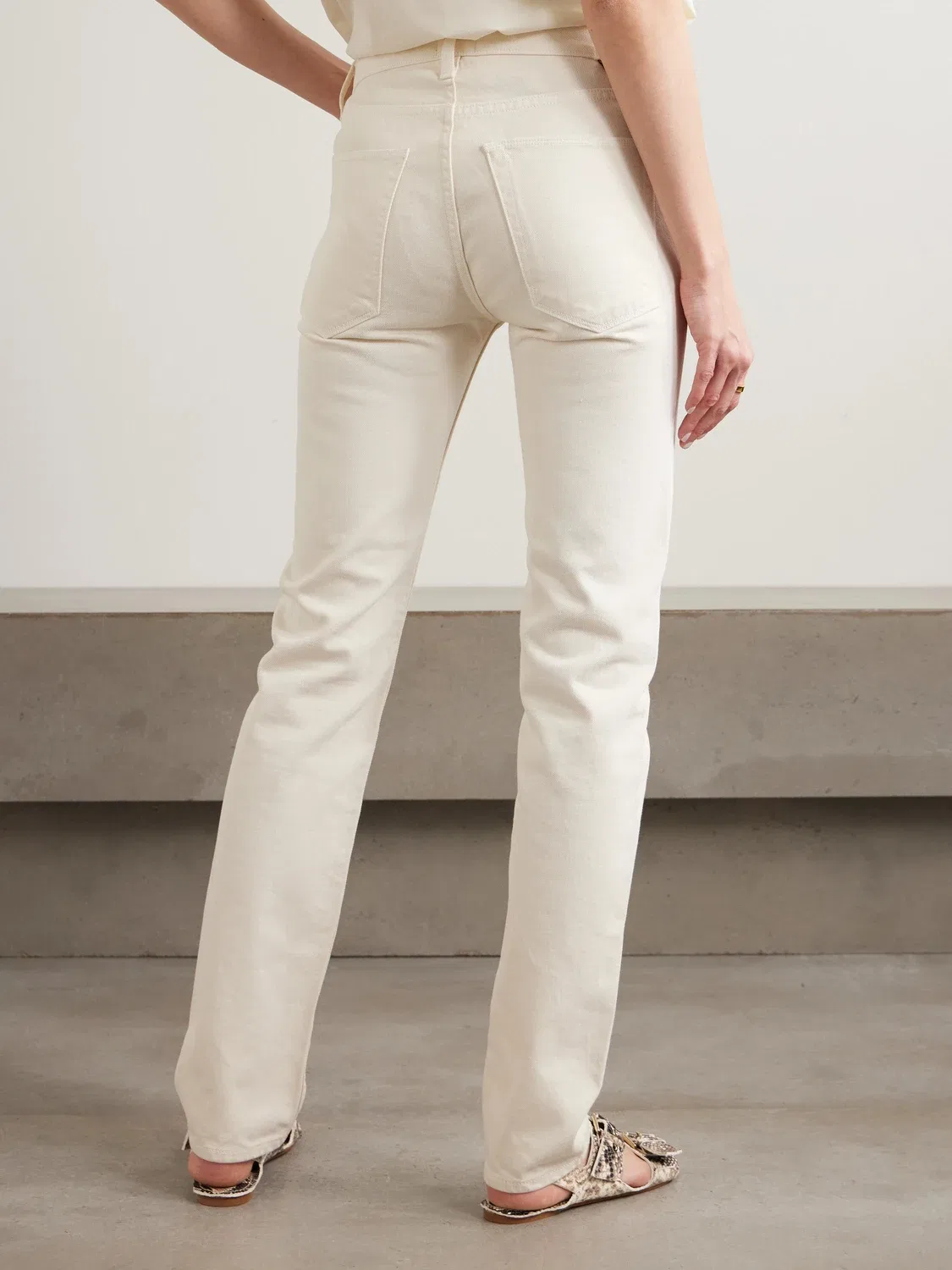 Джинсы с заниженной посадкой The Low (крой Slim Fit) JAMIE HALLER, белый — фото 4