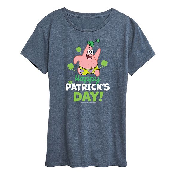 

Женская футболка Spongebob Squarepants Happy St Patrick's Day Nickelodeon, Heather Blue, Синий, Женская футболка Spongebob Squarepants Happy St Patrick's Day Nickelodeon, Heather Blue