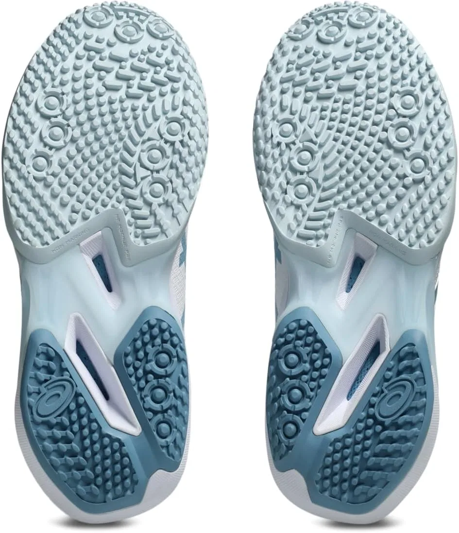 Кроссовки теннисные ASICS Solution Speed FF 4 OC, White/Saba Blue — фото 4