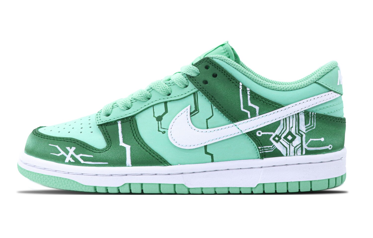 

Кроссовки Nike Dunk Skateboard Shoes Women's Low-Top White, Зеленый, Кроссовки Nike Dunk Skateboard Shoes Women's Low-Top White