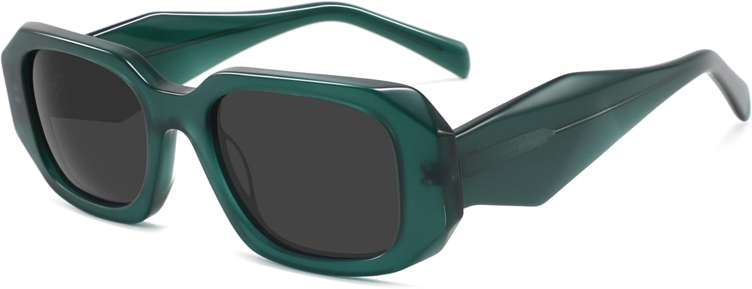 

Солнцезащитные очки прямоугольной формы с защитой от УФ-излучения, ацетатная оправа, поляризованные линзы, модные солнцезащитные очки для отдыха и деловых поездок Generic, Green