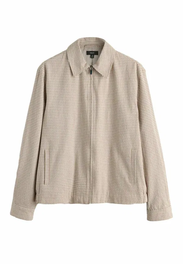 Куртка Regular fit, Next, текстурированная гингем с застежкой-молнией, нейтральный