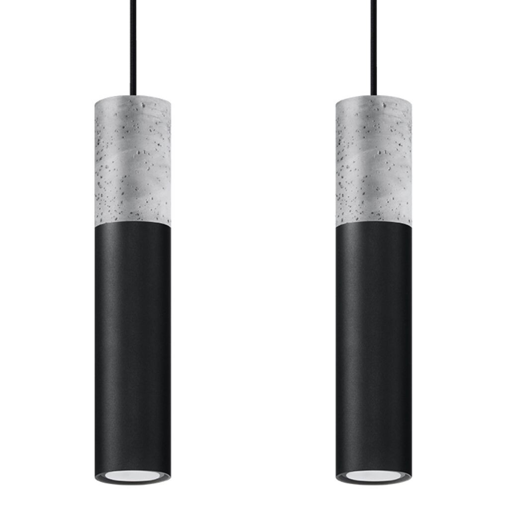 

BORGIO 2 подвесной светильник черный 2xGU10 40Вт сталь, бетон 90x6x30см Sollux Lighting