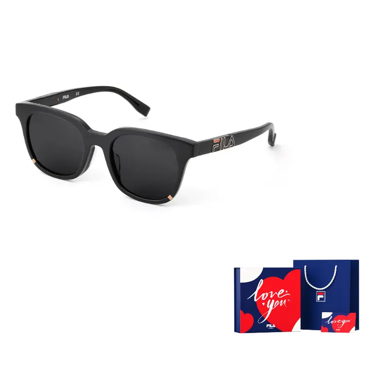 

FILA Пластиковая оправа квадратные солнцезащитные очки унисекс, 0700 Piano Black