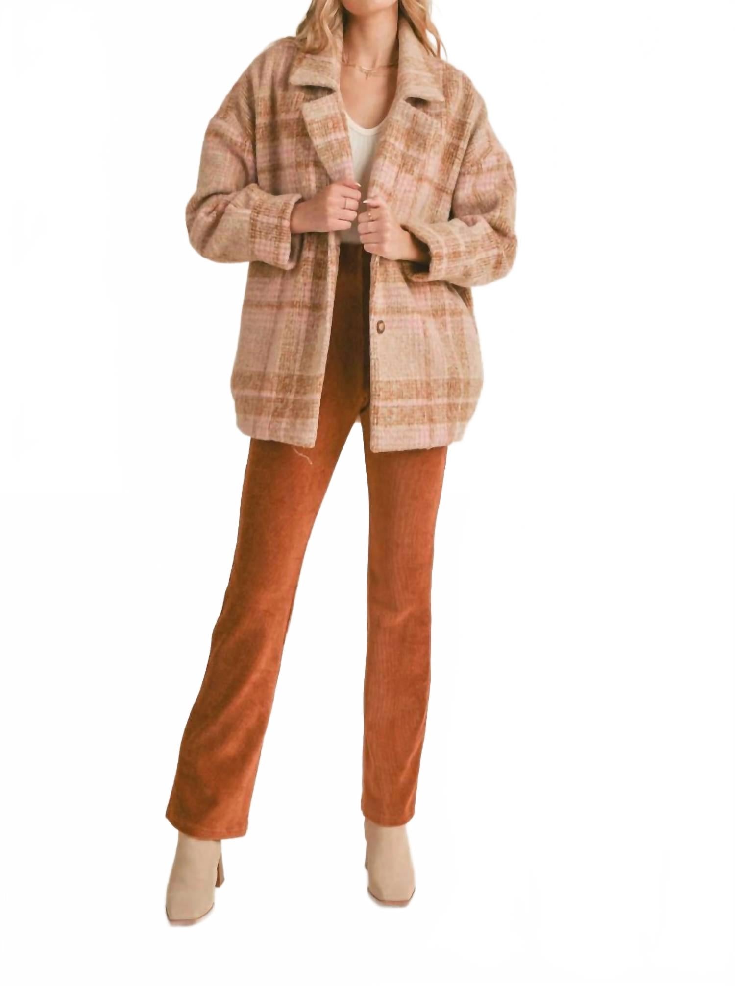 

Пальто Lucy Vintage Fit в клетку, цвет верблюжий розовый Sadie & Sage