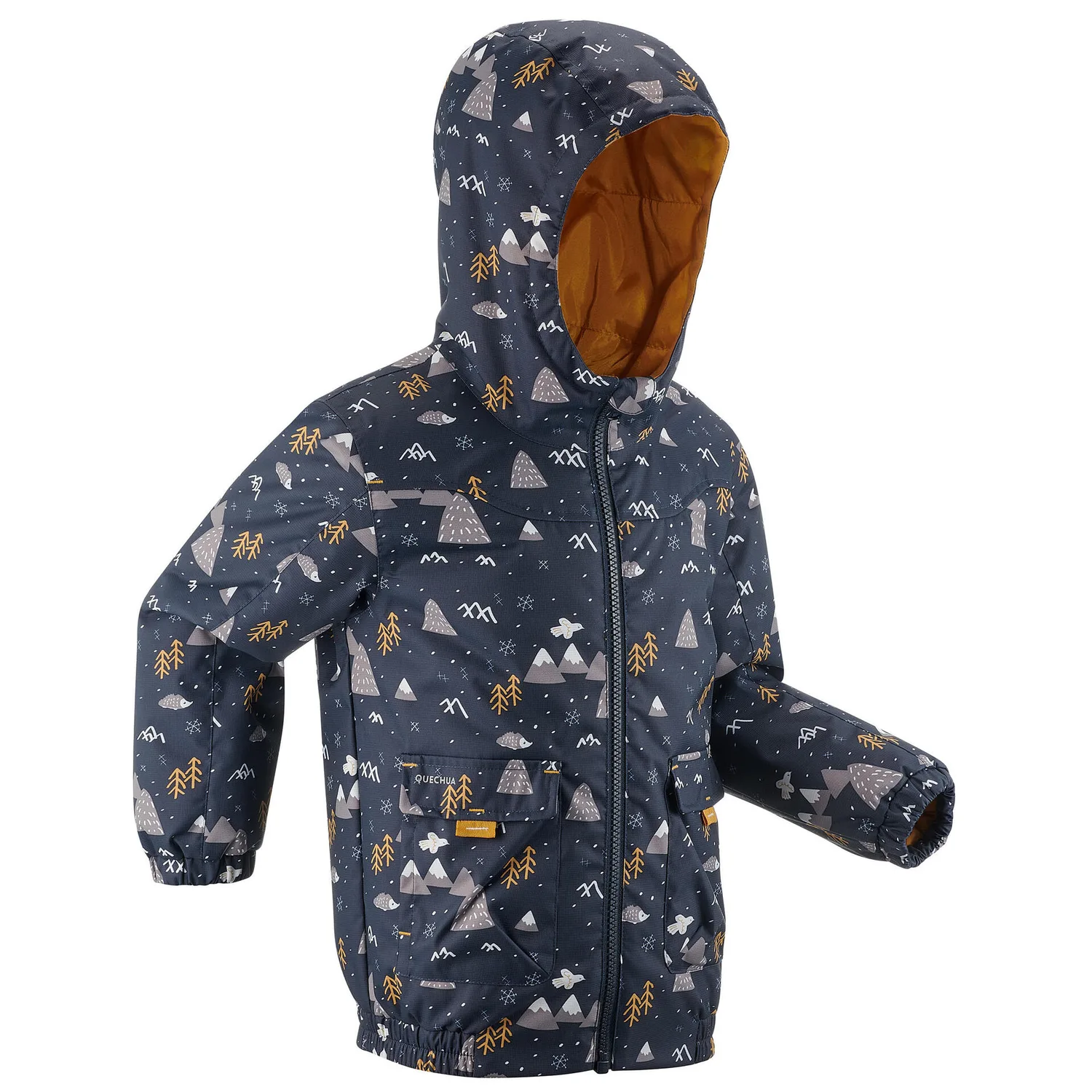 DECATHLON Куртка и пальто для детей темно-синий/коричнево-желтый