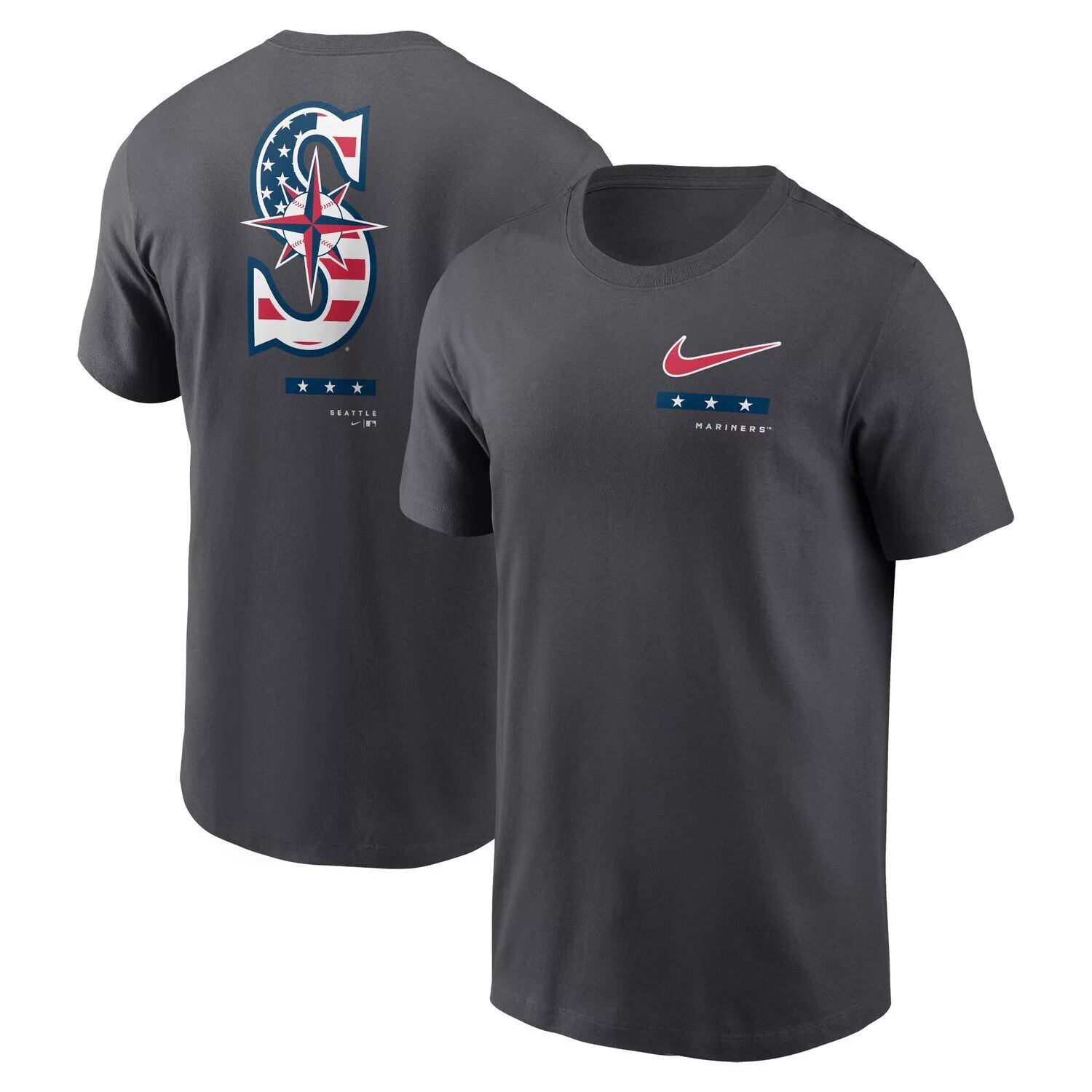 

Мужская футболка Nike антрацитового цвета Seattle Mariners Americana, Черный, Мужская футболка Nike антрацитового цвета Seattle Mariners Americana