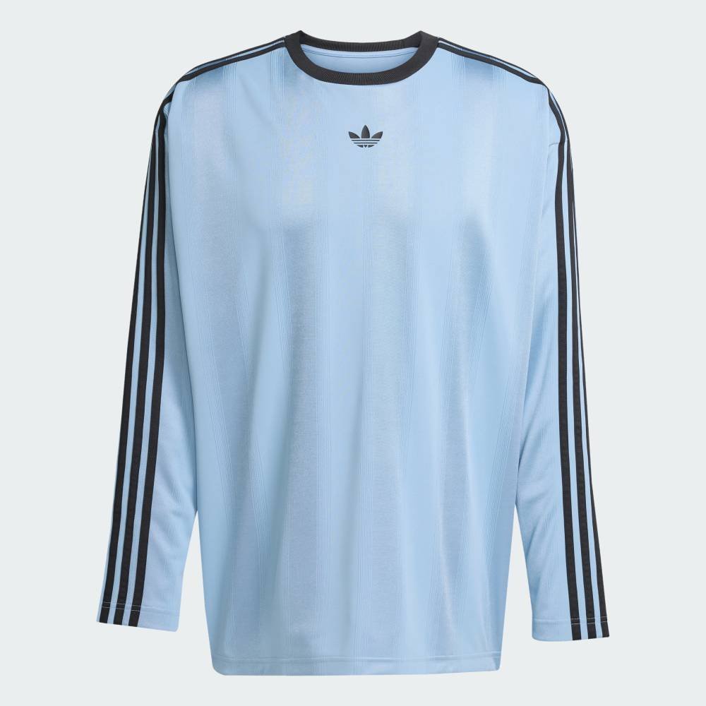 Футболка Жаккардовое джерси с длинными рукавами Adicolor Adidas, blue — фото 4