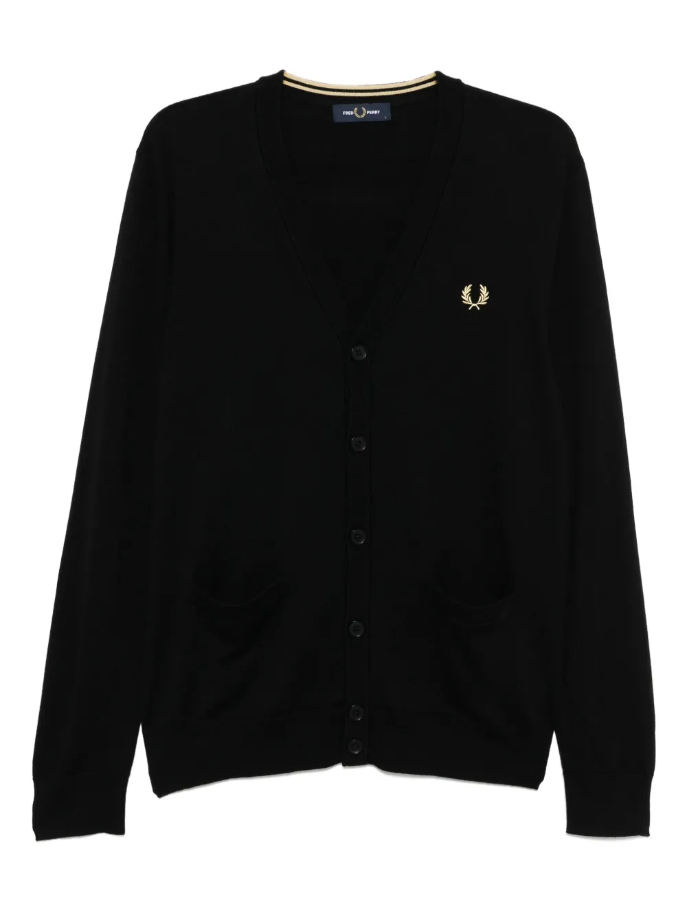 

Кардиган с вышитым логотипом Fred Perry, черный