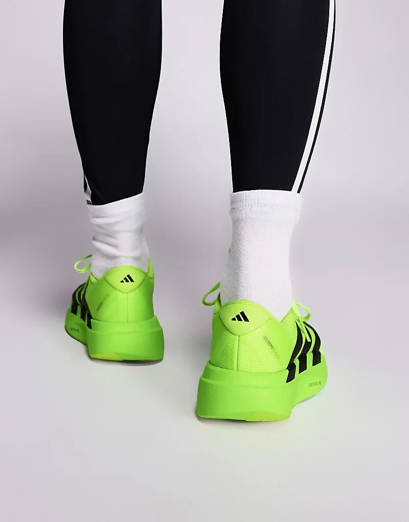 Кроссовки Adidas Running Adizero EVO SL ярко-желтого цвета — фото 4