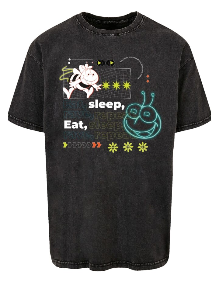 

Футболка F4NT4STIC Die Biene Maja Eat Sleep Rave Repeat, черный