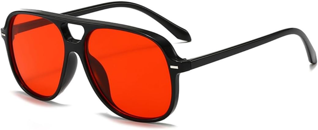 

Винтажные мужские солнцезащитные очки с двойной перемычкой, модные зеленые линзы Ocean, женские солнцезащитные очки с заклепками, защита от УФ-излучения UV400 UUPTTPL, Black Red