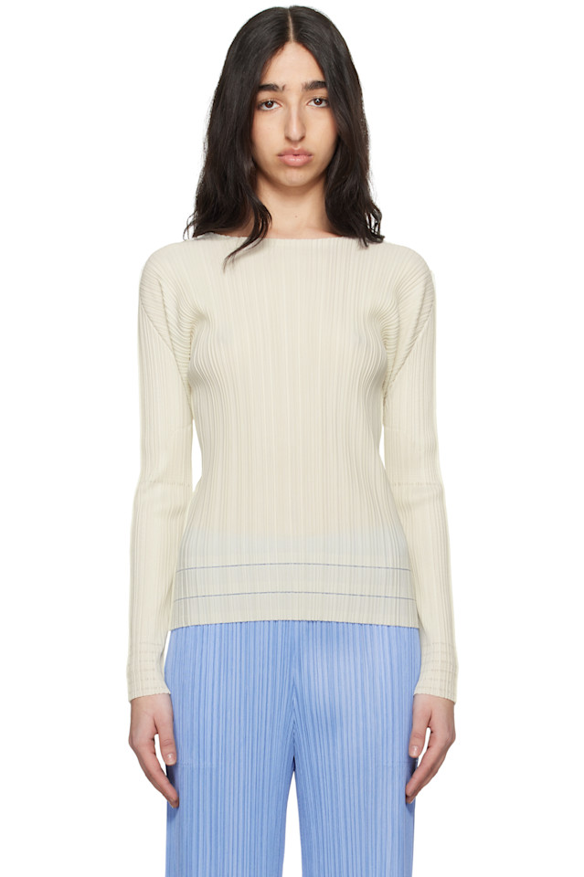 

Свитер с мягкими складками Pleats Please Issey Miyake, цвет cream