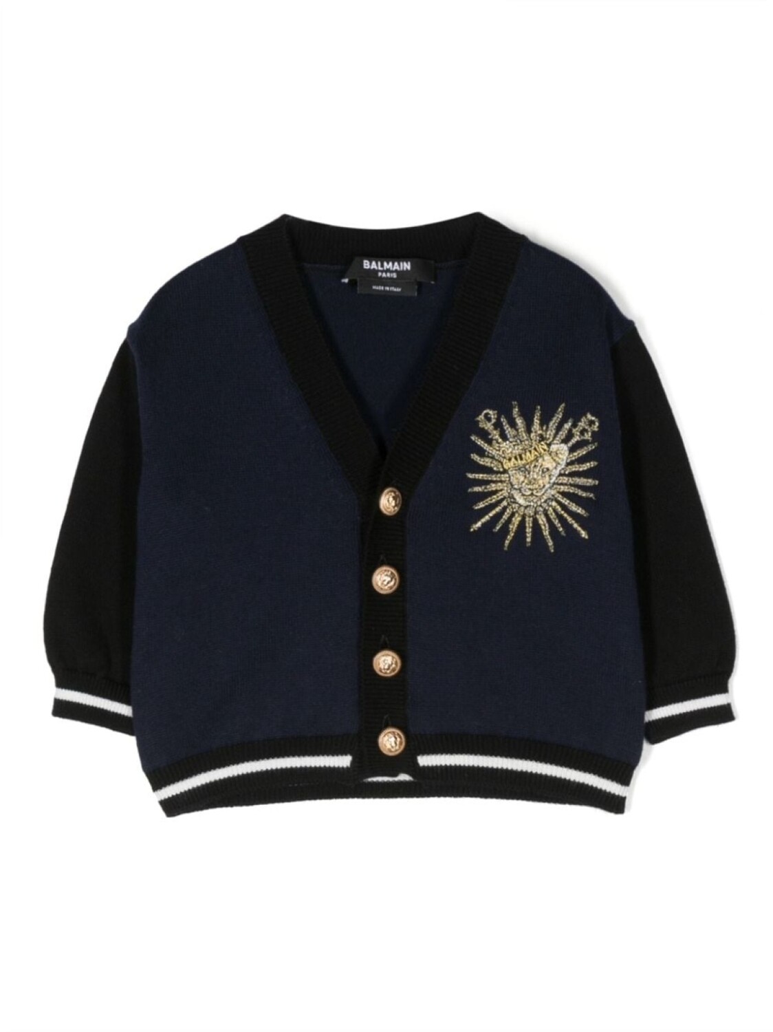 

Balmain Kids кардиган с вышитым логотипом, синий