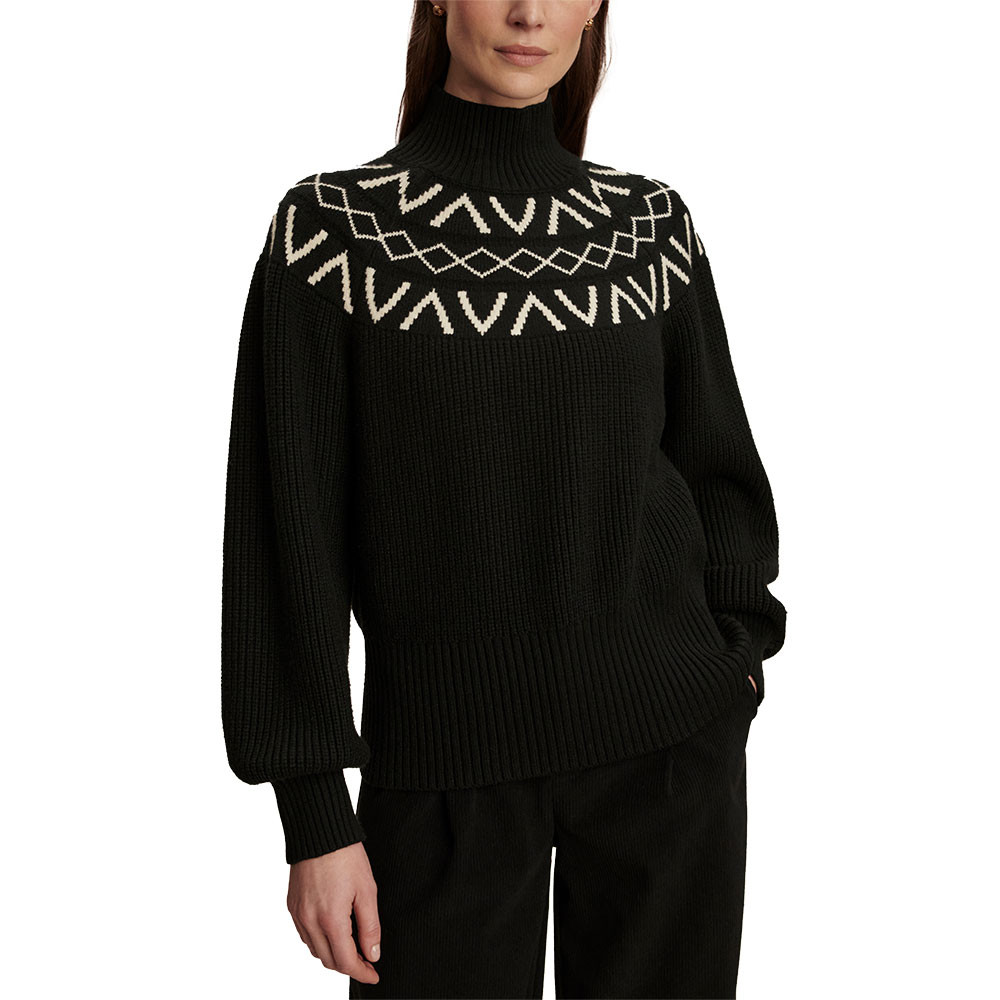 

Вязаный свитер Varley Marcie Fairisle с кокеткой (женский), Black
