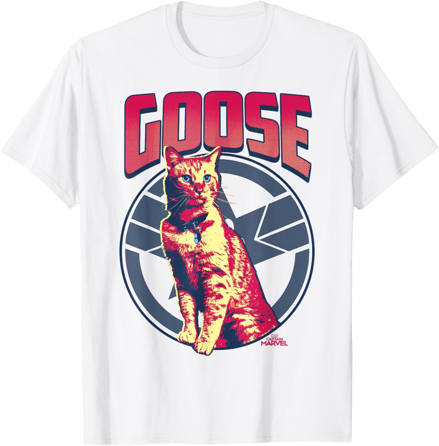 

Футболка с графическим изображением гуся-капитана Марвел, белая Marvel