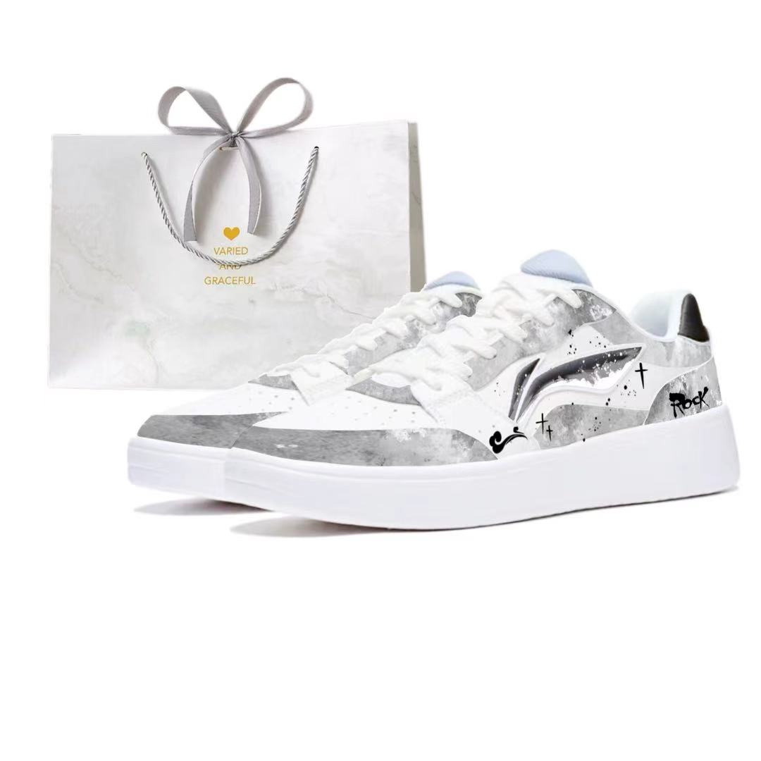 

Кроссовки для скейтбординга Li-Ning Sycee Gray Mist Step, Anxious Space, с амортизацией, устойчивые к истиранию и скольжению, низкие, мужские