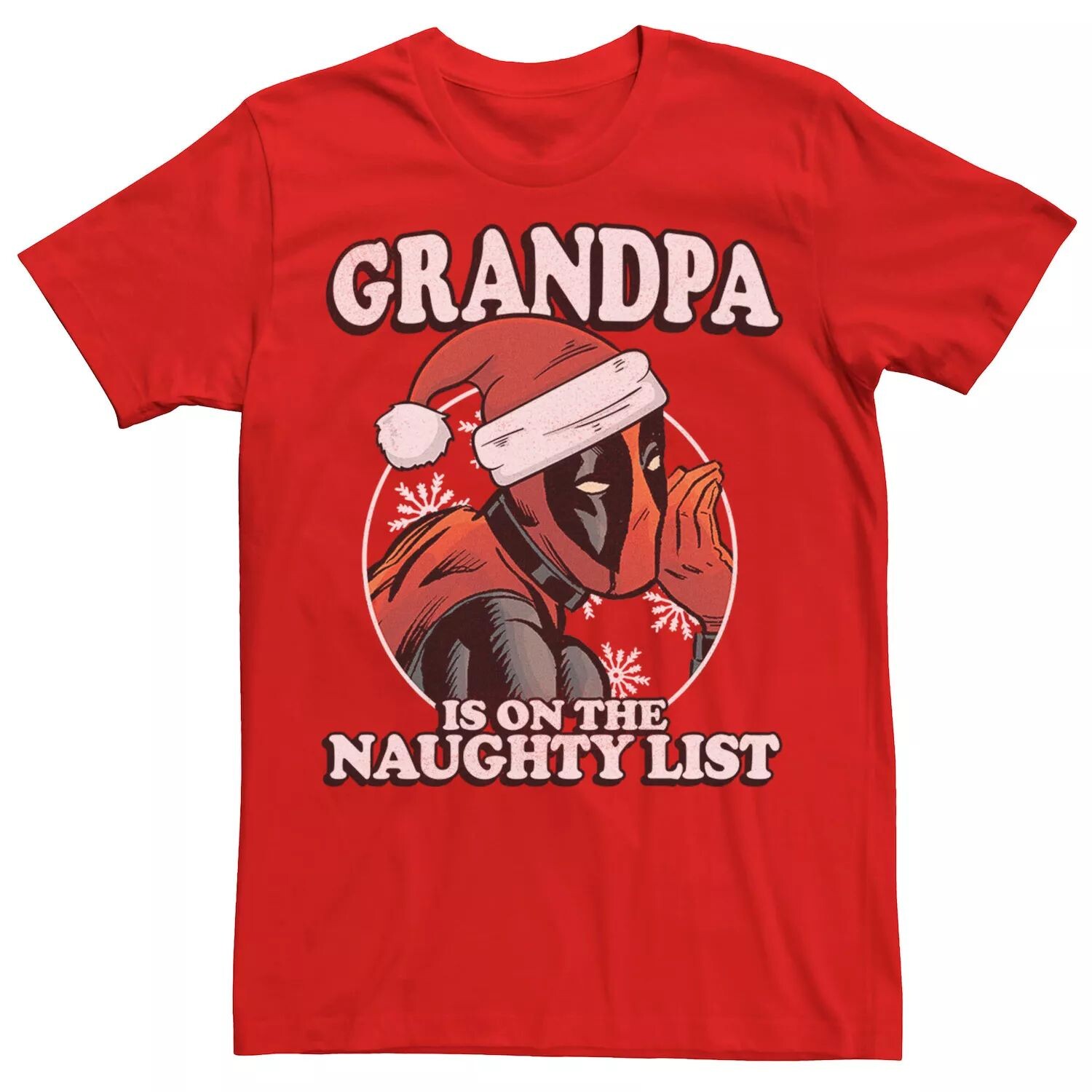 

Мужская футболка с рисунком Marvel Deadpool Grandpa On The Naughty List