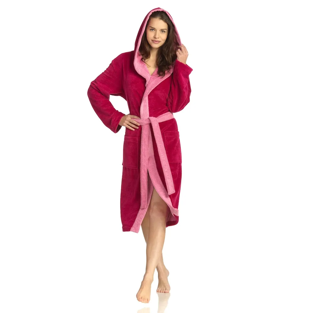 

Халат Poppy, идеально подходит для сауны и спа, гостиничный халат, домашний халат, 1 шт., двухсторонний дизайн Vossen, Cranberry