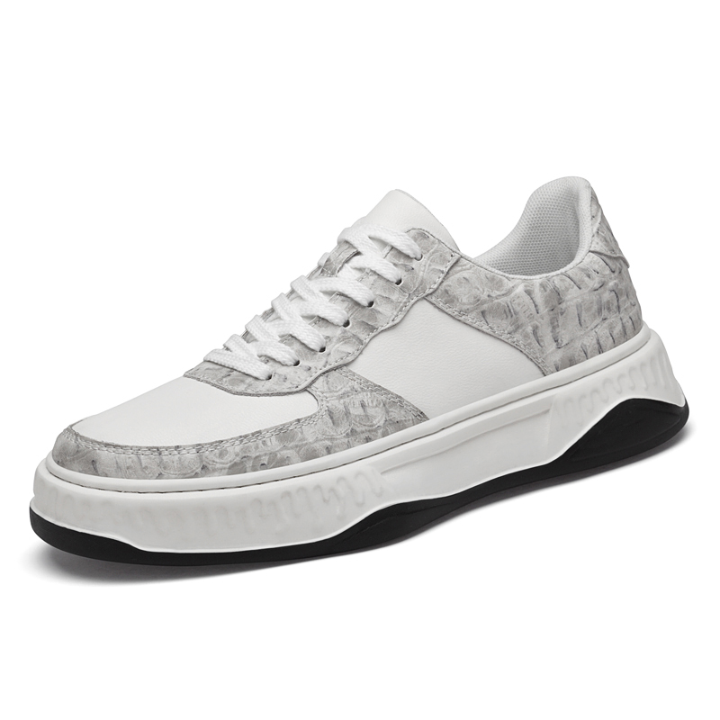 

BOLE Легкие противоскользящие и износостойкие мужские скейтерские кеды низкие - белый серый, цвет White Gray