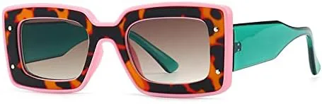 

Ретро женские солнцезащитные очки UV400 коричневого цвета с леопардовым принтом, толстая квадратная оправа, стильные летние подарки для женщин MTZJH, Pink F Tea