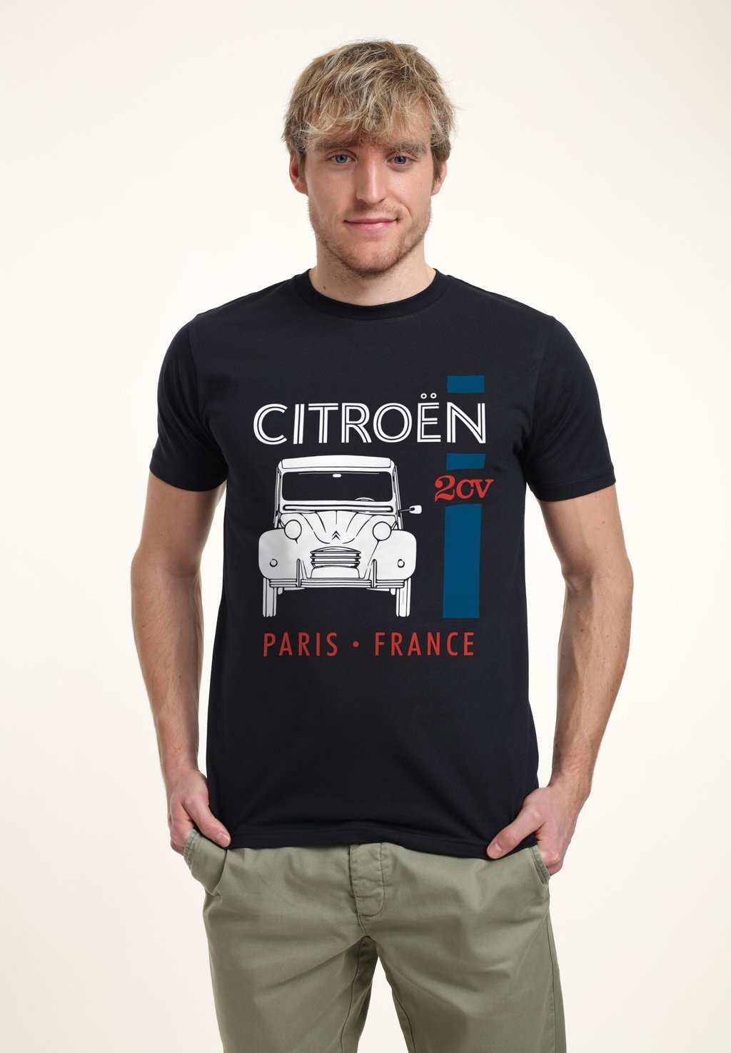 

Футболка с принтом CITROEN PARIS FRANCE SINGLE STRIPE Henry Tiger, темно-синий