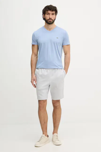 Шорты спортивные хлопковые Lacoste, серый — фото 2