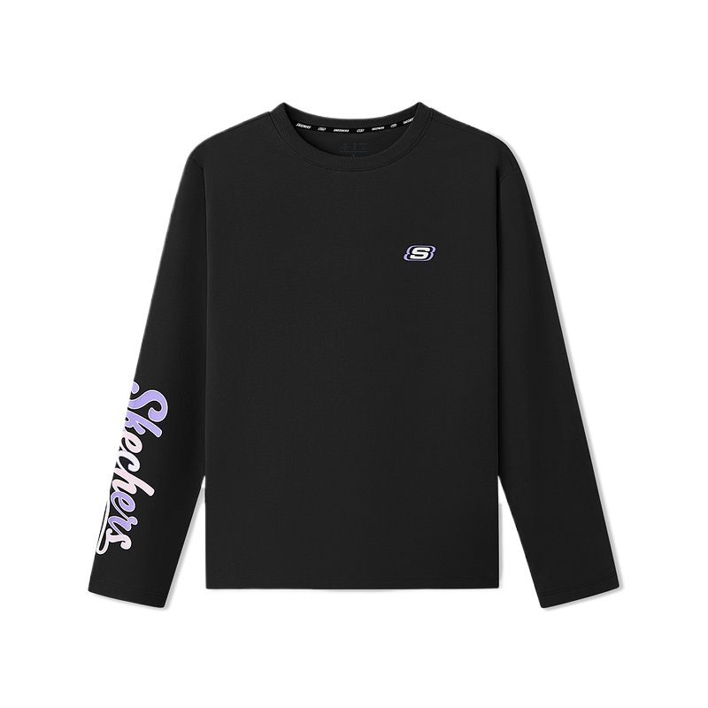 

Женская футболка со спущенными плечами и рукавами Skechers, carbon черный-0018