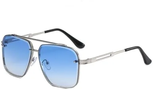 

Солнцезащитные очки 2027 года для женщин, винтажные большие солнцезащитные очки, женские очки, винтажные квадратные солнцезащитные очки UV400 MTZJH, Silver-blue