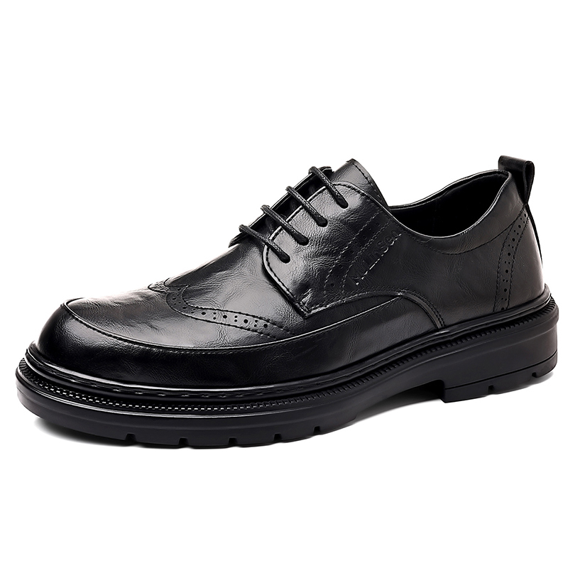 

Мужская повседневная обувь с низким верхом Mulinsen, Black[Leather Shoe Size: Size 40 In This Model = Athletic Shoes 41]