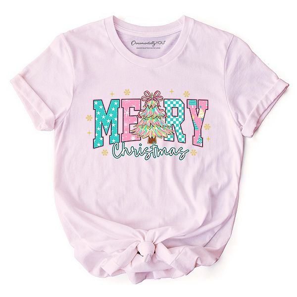 

Футболка Merry Christmas Coquette Tree Ornamentallyyou, Soft Pink, Розовый, Футболка Merry Christmas Coquette Tree Ornamentallyyou, Soft Pink