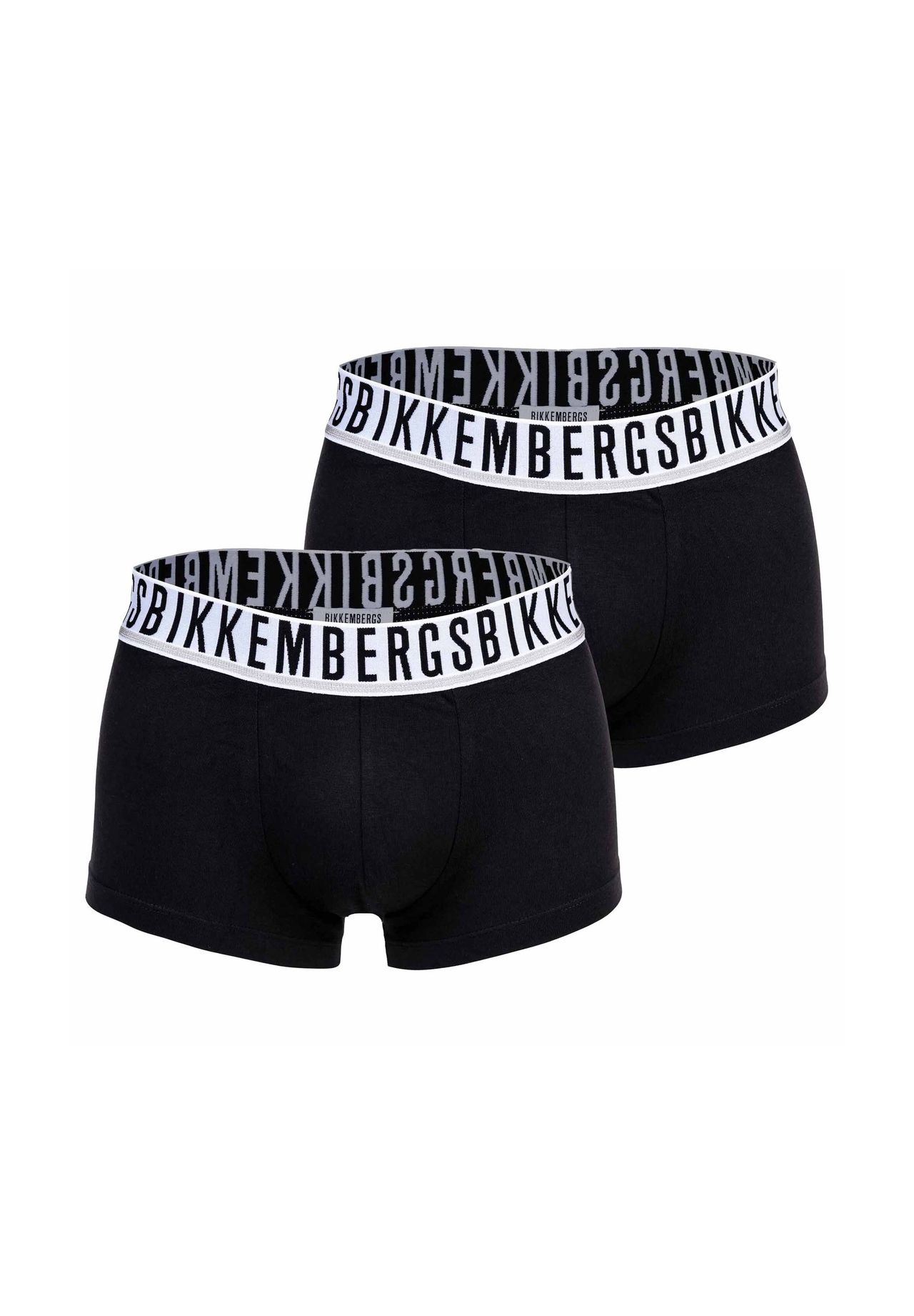 

Мужские шорты-боксеры, 2 шт - BI-PACK TRUNKS, хлопок стрейч, пояс с логотипом BIKKEMBERGS, черный